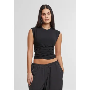 Ladies Cropped Wrapped Top - black L