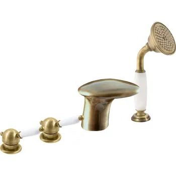 Vodovodní baterie LABE - Vanová baterie 4-otvorová, Stará mosaz (Bronz) L571.0PSM, RAV Slezák Barva: Stará mosaz (Bronz), Rozměr: 3,8", #: L571.0PSM