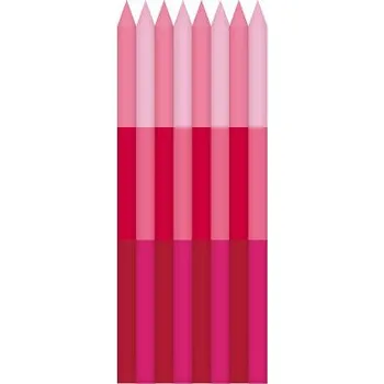 Dortová svíčka ALBI Svíčky dortové růžové pruhy 24 ks