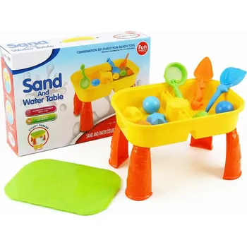 Doplněk pro dětské hřiště Dětský stoleček na písek a vodu s příslušenstvím 8 ks