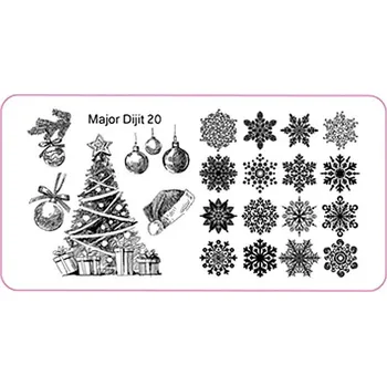 Lak na nehty Šablonka na razítka - Vločky, Vánoční