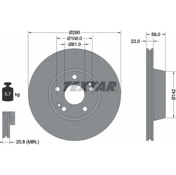 Brzdový kotouč Brzdový kotouč TEXTAR 92036300