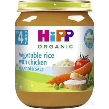 HiPP BIO příkrm – zeleninová rýže a kuřecí maso, od 4. měsíce, 125 g
