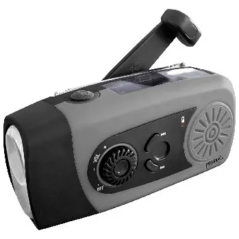 POWERplus Coyote Solární LED svítilna s dynamem, FM rádiem a powebankou 3v1