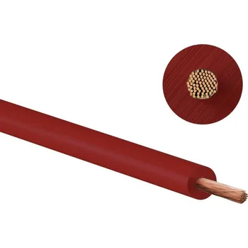 elektrický kabel DANAPO Lankový ohebný vodič CYA 1,5 červený - rudý (H05V-K) 1x1,5 mm² Varianta: CYA 1,5 - 205m