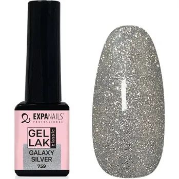 Lak na nehty EXPA-nails UV/LED Gel lak - Galaxy Silver třpyt - 5 ml