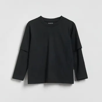 Reserved - Bavlněné tričko s dlouhými rukávy - krémová - 046II-01X - 046II-01X-164