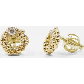 Náušnice Náušnice Granulace no.103 Žluté zlato Laboratorní diamant