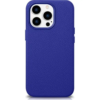 Pouzdro na mobilní telefon Icarer Litchi Premium kožený kryt / pouzdro s MagSafe pro Apple iPhone 14 PRO/ tmavě modrá
