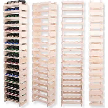 Stojan na víno Stojan na víno, modulární regál na lahve, 16x4 lahví, VYSOKÝ, BEZ NÁŘADÍ