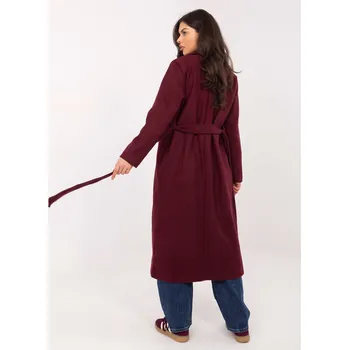 Dámský kabát Dámský kabát TW-PL-BI-5312A.85 Och Bella Barva: Bordó, Velikost: S