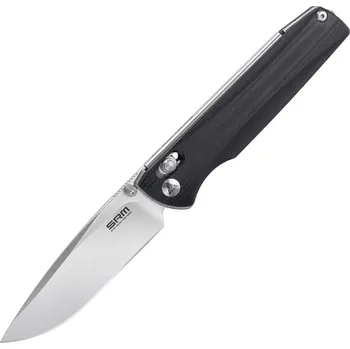 SRM Knives SRM Terrier 258L-GB Brushed D2 Black G10
