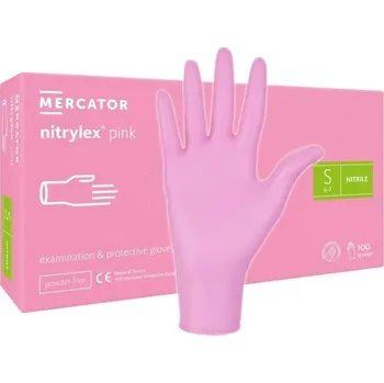 Pracovní rukavice EXPA-nails Rukavice nitrilové - Růžové - 100 ks Velikost: M