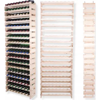 Stojan na víno Stojan na víno modulární regál na 18 lahví (8 řad) - VYSOKÝ, BEZ NUTNOSTI NÁŘADÍ