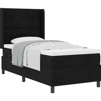 Postel Černá postel s pružinovou matrací 203 x 83 x 118 cm