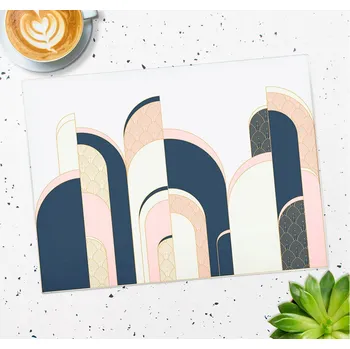 Kuchyňské prkénko SKLENĚNÁ DESKA NA KRÁJENÍ ART DECO PODLOŽKA KUCHYŇSKÁ TVRZENÉ SKLO