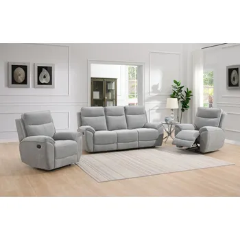 Obývací stěna Polohovací sedací souprava Doncaster 3+1+1 075 světle šedá