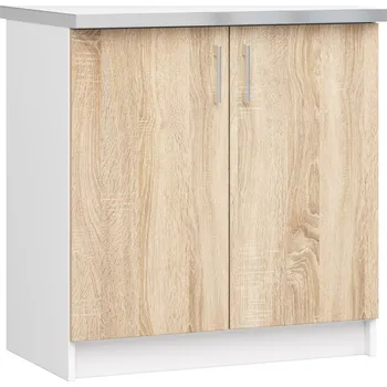Kuchyňská skříňka Akord Lula s80 (matná bílá + dub sonoma)