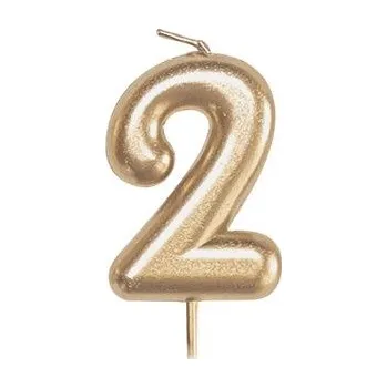 Dortová svíčka ALBI Svíčka dortová zlatá 5 cm číslo 2