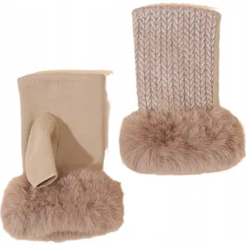 Dámské spodní prádlo STYLOVÉ DÁMSKÉ PALČÁKY BEZ PRSTŮ s kožešinkou v barvě KAKAO – TEPLÉ a POHODLNÉ