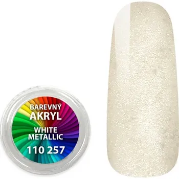 Umělé nehty EXPA-nails Akryl pudr metalický - White metallic - 4 ml