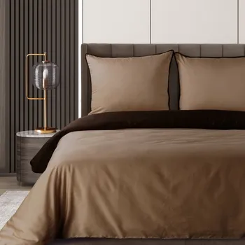 Povlečení Exkluzivní ložní povlečení LUNARA světle hnědé - hnědé Rozměr ložního povlečení: Šířka x Délka: 140x200cm + 1ks 70x80 cm