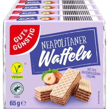 G&G Neapolské oříškové oplatky s krémem z lískových oříšků 4×65 g - originál z Německa