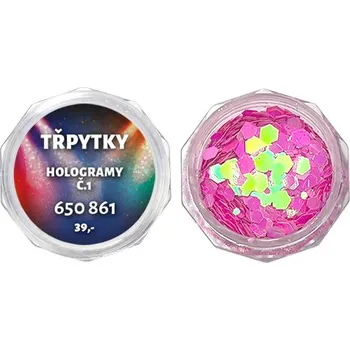 EXPA-nails Třpytky - Hologramy č.1 - Pink 2g