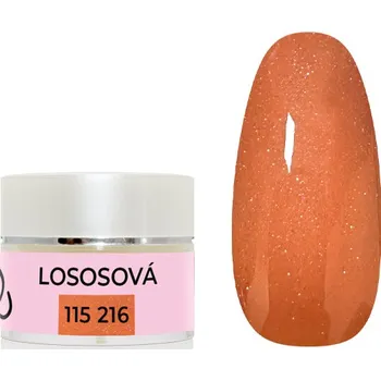 Lak na nehty UV/LED gel barevný - Lososová třpyt 5g