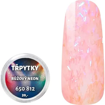 Třpytky - nitky - Růžový neon