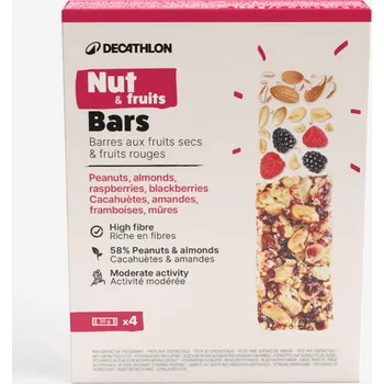 DECATHLON Tyčinka s arašídy mandlemi malinami ostružinami 4 ks