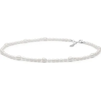Náhrdelník Gaura Pearls Perlový náhrdelník Helene - pravé perly, stříbro 925/1000 234-115 Stříbrná 37 cm + 3 cm (prodloužení) Bílá