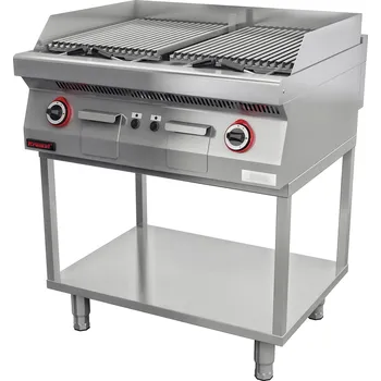 Zahradní gril KROMET Lávový gril 14 kW na rámovém podstavci, 800x700x900 mm | KROMET, 700.OGL-800.T