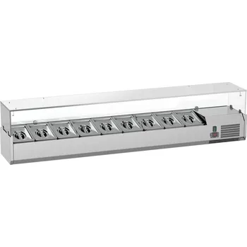 STALGAST Chladicí box, nastavitelný se sklem, 8xGN 1/4, 1800x335x440 mm | STALGAST, 834840