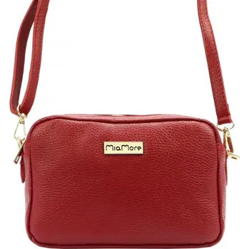 Kabelka Kožená kabelka MiaMore 01-027 DOLLARO - červená