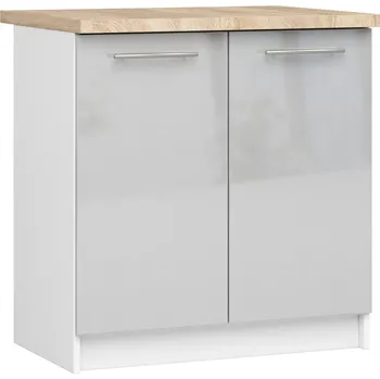 Kuchyňská skříňka Akord Ozara S80 2D (bílá + metalický lesk)
