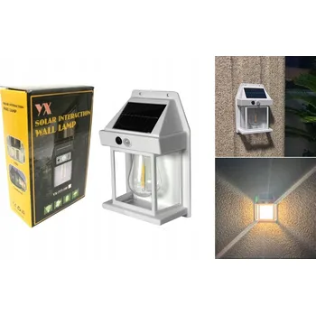 Venkovní osvětlení SOLÁRNÍ LAMPA NÁSTĚNNÁ LED ŽÁROVKA FASÁDNÍ ZAHRADNÍ VENKOVNÍ VÝKONNÁ