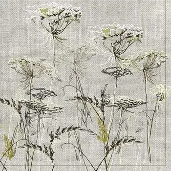 Papírový ubrousek Ubrousky DAISY L (20ks) Achillea Sketch on a Linen Background