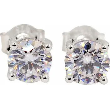 Náušnice Moissanit náušnice stříbro Ag 925 SBC117 cca 0,5 cm, 1,6 g