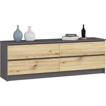 Komoda MOB Komoda Akord Kurtinaitis 4SZ (šedý grafit + dub artisan)