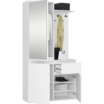 Předsíňová stěna MOB Předsíňová sestava Akord Enteruno (bílá) (se zrcadlem)