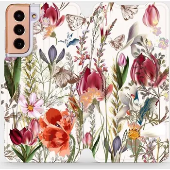 Pouzdro na mobilní telefon Flipové pouzdro Mobiwear - Samsung Galaxy S21 - MP01S Rozkvetlá louka - VÝPRODEJ (Knížkové flip pouzdro, obal, kryt na mobil Samsung Galaxy S21 - MP01S Rozkvetlá louka, materiál Umělá kůže + TPU - ochrana 360°, stojánek, silikonová vanička, magnetické)