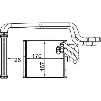 Výměník tepla Výměník tepla, vnitřní vytápění MAHLE AH 198 000S