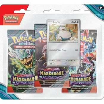 Hračka Pokémon Trading Card Game: Crimson & Crimson - Twilight Masquerade: Snorlax 3-Pack Blister (3