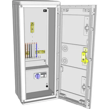 Stavebniny Elektroměrový rozvaděč ELPLAST-KPZ PER 1V/3f/40 4.1.1 na stěnu (3D)
