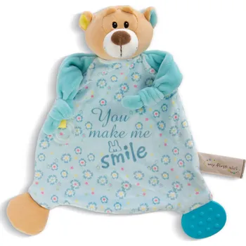 plyšák NICI MFN muchláček Medvídek s kousátkem a úchytkou na dudlík 25x25cm