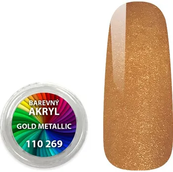 Umělé nehty EXPA-nails Akryl pudr metalický - Gold metallic - 4 ml