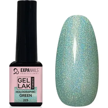 Lak na nehty UV/LED Gel lak - Holographic Green 5 ml