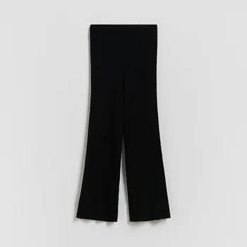 Dívčí oblečení Reserved - Žerzejové kalhoty flare - černý - 809IE-99X - 809IE-99X-134