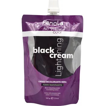 Barva na vlasy Fanola No Yellow Color Black Bleaching Cream Neuralizing Action neutralizační odbarvovací krém pro zesvětlení 500 g